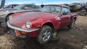 99 1976 Triumph Spitfire in Colorado wrecking yard photo by Murilee Martin
