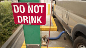 do not drink sign at rv dumping station