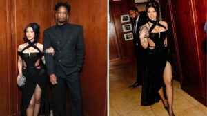 You Ask We Answer Cardi B Attended the Power Stylist Dinner with Kollin Carter in a Black Nicholas Jebran Dress with Black Jimmy Choo Heels 5