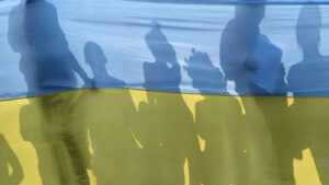 ukraine flag crowd 580024996