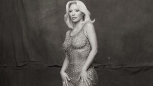 Kim Kardashian Channeled Marilyn Monroe in Her Latest Photoshoot Wearing a Fendi Look with Stella McCartney Heels feAT IMAGE 1