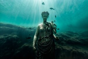 underwater statue