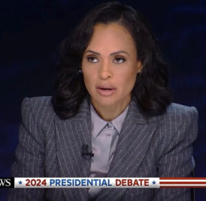 1 Linsey Davis Wears Alex Perry Gray Pinstriped Suit to Moderate the Presidential Debate 2024 scaled