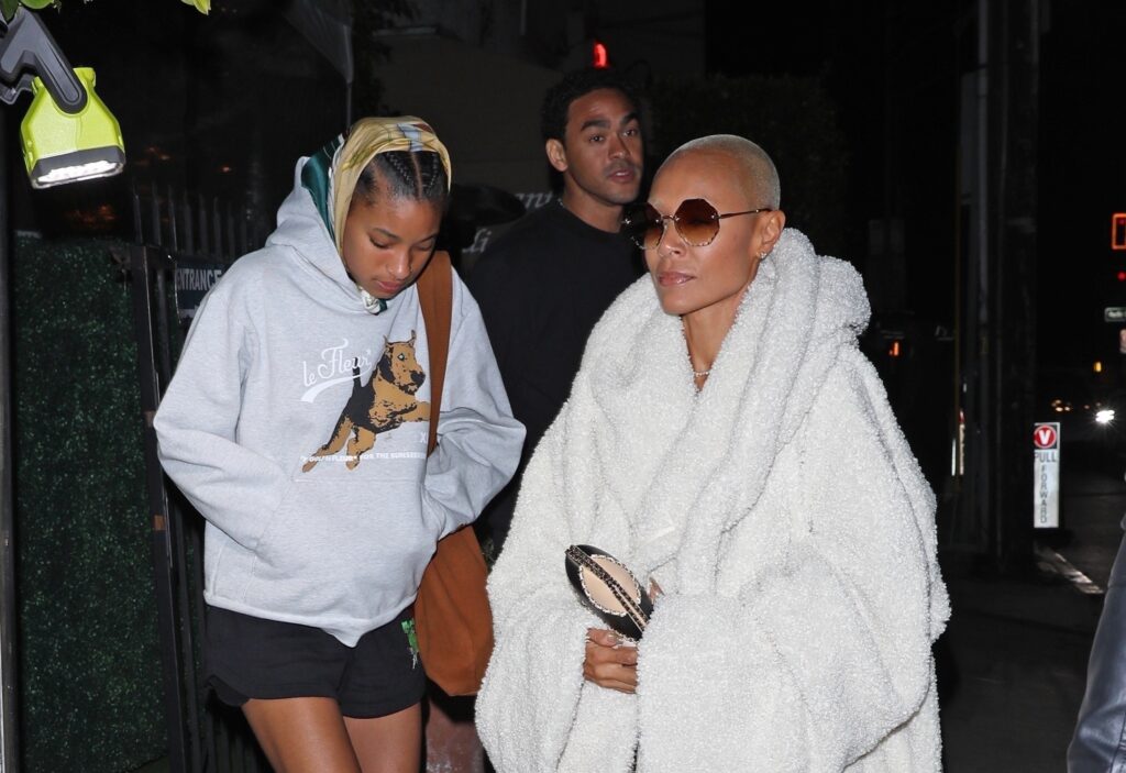 Jada Pinkett Smith Grabs Dinner with Willow and Trey Smith in an Ottolinger Coat and Chloe Shades Get the Look for Less copy