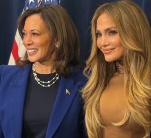 Jennifer Lopez Speaks at Kamala Harris Rally in LA wearing a Brown Alex Perry Dress IMG 1157 copy